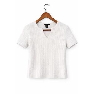 A Giannetti Preppy Cable Knit Sweater Top Womens Size M Old Money Classic Cosy